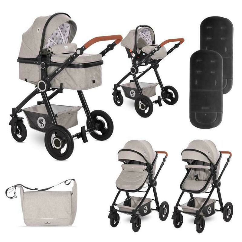 Lorelli - carucior 3 in 1 alexa , opaline elephants, gri
