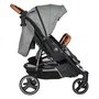 Carucior gemeni, Bebe Stars, Double Trouble, De la nastere pana la 22 Kg, Cadru din aluminiu, Pliabil, Spatar reglabil in 5 pozitii, Cu 2 saci de picioare, 2 huse de ploaie si suport pahar, Conform cu EN1888-1,2:2018, Grey - 3