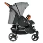 Carucior gemeni, Bebe Stars, Double Trouble, De la nastere pana la 22 Kg, Cadru din aluminiu, Pliabil, Spatar reglabil in 5 pozitii, Cu 2 saci de picioare, 2 huse de ploaie si suport pahar, Conform cu EN1888-1,2:2018, Grey - 4