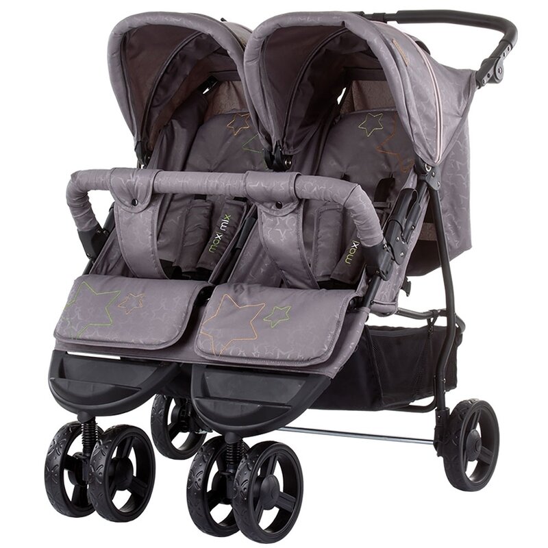 Chipolino - carucior gemeni sport maxi mix asphalt, gri/negru