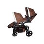 Pj Baby - Carucior gemeni Pj Stroller Lux 2in1, Brown - 1
