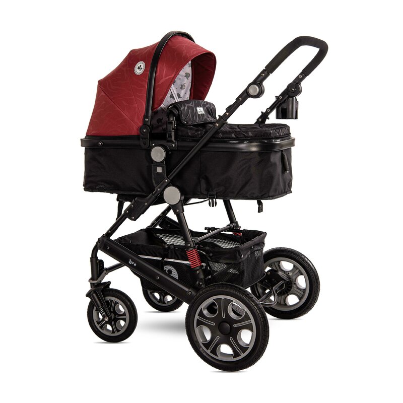 Lorelli - carucior 3 in 1 lora elephants, rosu