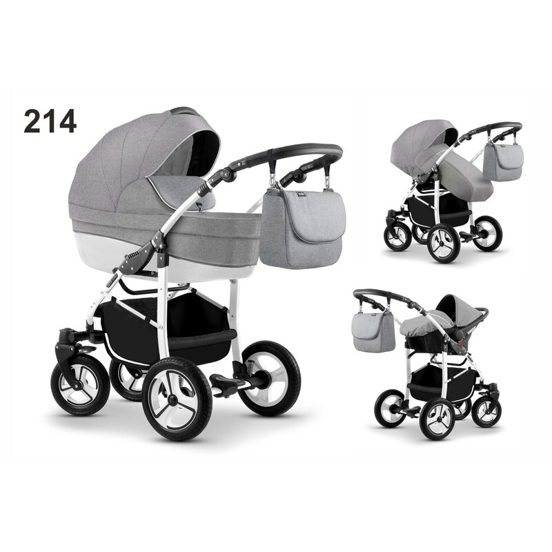 Mikado - carucior city star s-line 3 in 1 (culoare 214) gri