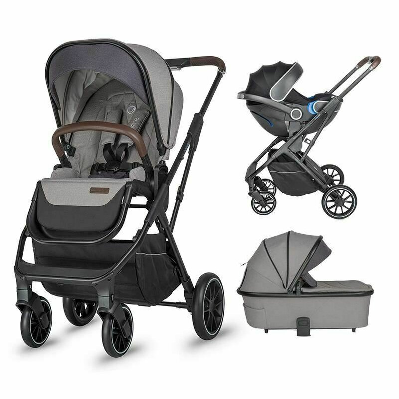 Coccolle - carucior modular 2in1 silene urban grey+cos auto 0-13 kg gb idan silver fox grey