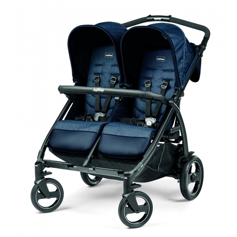 Peg perego - carucior gemeni sport book for two indigo, albastru