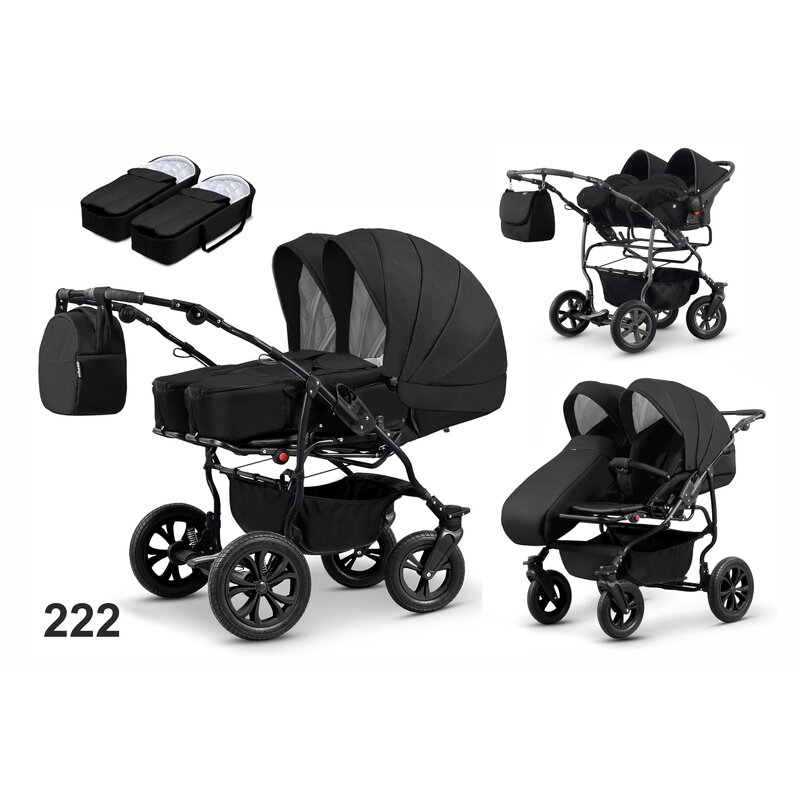 Mikado - carucior pentru gemeni duet lux d-222 3 in 1