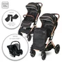 Carucior pentru nou-nascut Storm, pana la 22 kg, cadru aluminiu, Luxe Black - 1