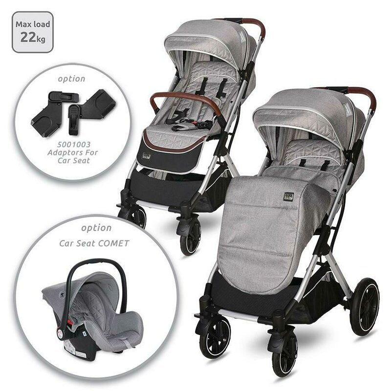 Carucior pentru nou-nascut Storm, pana la 22 kg, cadru aluminiu, Opaline Grey