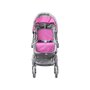 Carucior pentru papusi, Jokomisiada, 4 in 1 , Cu cos de accesorii, Geanta, 3 ani+, Roz/Gri - 8