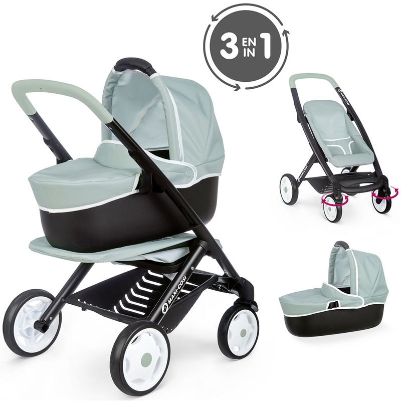 Carucior pentru papusi Smoby Maxi Cosi 3 in 1 albastru Carucior Pentru Papusi