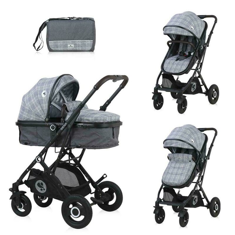 Lorelli - carucior 2 in 1 sena , squared, transformabil, cadru din aluminiu, gri