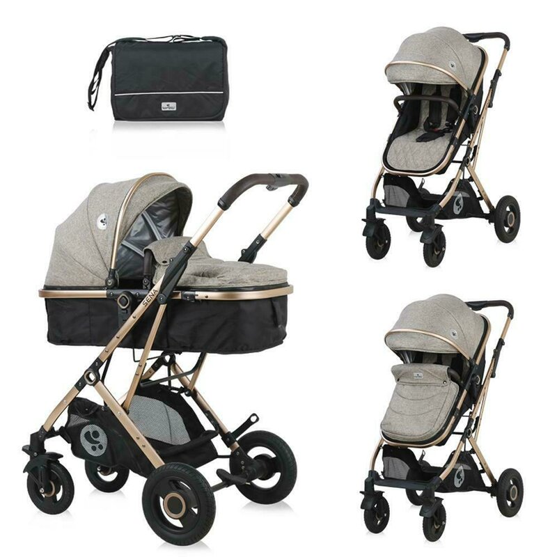 Lorelli - carucior 2 in 1 sena , pearl, transformabil, cadru din aluminiu, bej