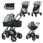 Lorelli - Carucior 3 in 1 Sena , Marble,  Cadru din aluminiu, Gri - 1
