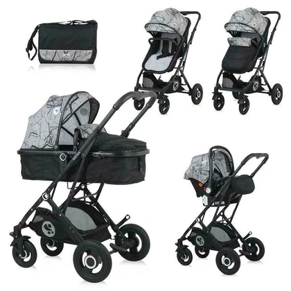 Lorelli - Carucior 3 in 1 Sena , Marble,  Cadru din aluminiu, Gri