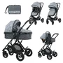 Lorelli - Carucior 3 in 1 Sena , Squared,  Cadru din aluminiu, Gri - 1