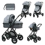 Lorelli - Carucior 3 in 1 Sena , Squared,  Cadru din aluminiu, Gri