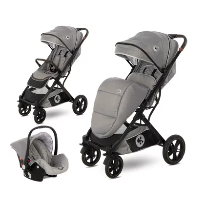 Lorelli - Carucior 2 in 1 Storm , Opaline,  Cadru din aluminiu, 0-22 kg, Cu cos auto inclus, Gri