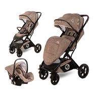 Lorelli - Carucior 2 in 1 Storm , Pearl,  Cadru din aluminiu, 0-22 kg, Cu cos auto inclus, Bej