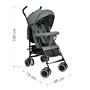 Carucior sport, Bebe Stars, Light, Pliabil, Usor, Pana la 15 kg, Copertina XL cu plasa si fereastra, Spatar si suport picioare reglabile, Coform cu EN1888-1:2018+A1:2022, 6-36 luni, Grey - 7