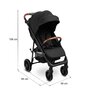 Carucior sport, Caretero, Elma, Pliabil, De la nastere, Pana la 22 kg, Capotina extensibila, Spatar, maner si suport picioare reglabile, Cos depozitare, Cadru din aluminiu, Cu accesorii, 0-48 luni, Negru - 17
