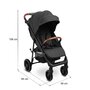 Carucior sport, Caretero, Elma, Pliabil, De la nastere, Pana la 22 kg, Capotina extensibila, Spatar, maner si suport picioare reglabile, Cos depozitare, Cu accesorii, 0-48 luni, Gri - 18