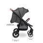 Carucior sport, Caretero, Elma, Pliabil, De la nastere, Pana la 22 kg, Capotina extensibila, Spatar, maner si suport picioare reglabile, Cos depozitare, Cu accesorii, 0-48 luni, Gri - 20