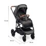 Carucior sport, Caretero, Ratio, Pliabil, De la nastere, Pana la 22 kg, Capotina extensibila, Spatar si suport picioare reglabile, Cos depozitare, Cadru din aluminiu, Cu accesorii, 0-48 luni, Gri - 21