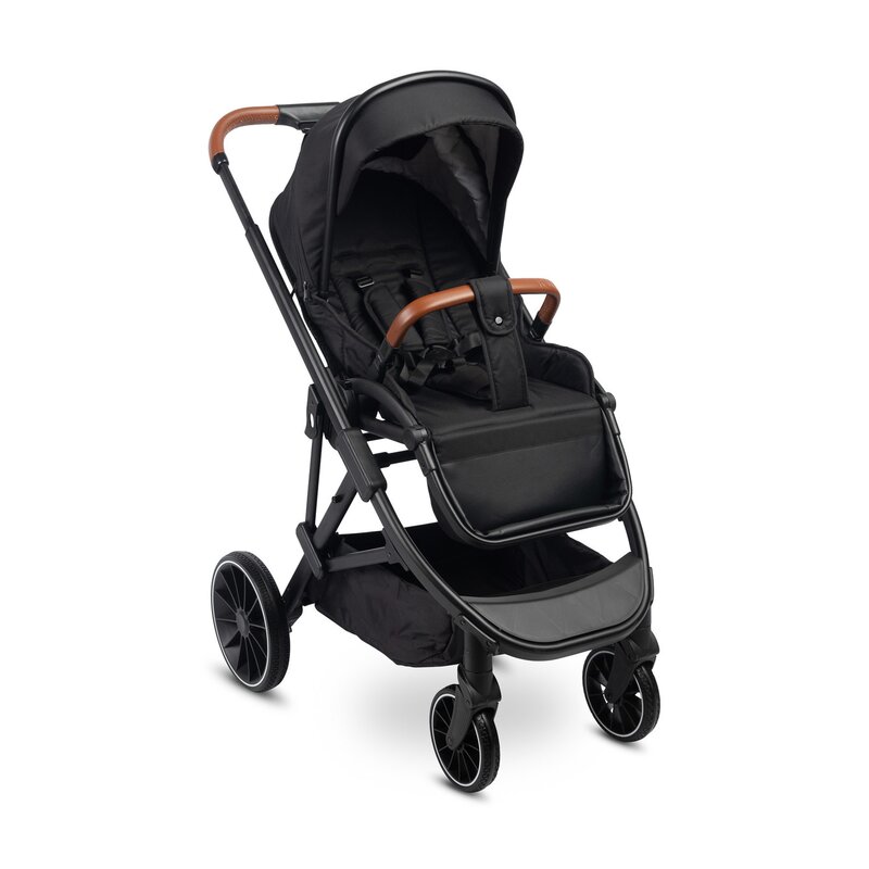 Carucior sport, Caretero, Ratio, Pliabil, De la nastere, Pana la 22 kg, Capotina extensibila, Spatar si suport picioare reglabile, Cos depozitare, Cadru din aluminiu, Cu accesorii, 0-48 luni, Negru