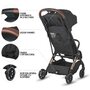 Carucior sport, Coccolle, Beyla Gold, Pana la 22 kg, Copertina extensibila, Cadru din aluminiu, Roti spuma, Cu pliere automata, 0-4 ani, Negru - 9