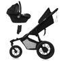 Carucior sport, Lionelo, Azura, Cu 3 roti, Cu baldachin XXL impermeabil, Pliere compacta, Pana la 22 kg, 6-48 luni, Conform cu standardele europene de securitate EN1888-1 si EN1888-2, Negru - 4
