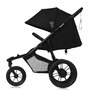 Carucior sport, Lionelo, Azura, Cu 3 roti, Cu baldachin XXL impermeabil, Pliere compacta, Pana la 22 kg, 6-48 luni, Conform cu standardele europene de securitate EN1888-1 si EN1888-2, Negru - 5