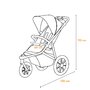 Carucior sport, Lionelo, Azura, Cu 3 roti, Cu baldachin XXL impermeabil, Pliere compacta, Pana la 22 kg, 6-48 luni, Conform cu standardele europene de securitate EN1888-1 si EN1888-2, Negru - 42