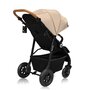 Carucior sport, Lionelo, Natt, De la nastere, Cu accesorii si capotina XXL reglabila, 0 - 22 kg, Conform cu standardele europene de securitate EN1888-1, EN1888-2, Bej - 11
