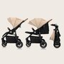 Carucior sport, Lionelo, Natt, De la nastere, Cu accesorii si capotina XXL reglabila, 0 - 22 kg, Conform cu standardele europene de securitate EN1888-1, EN1888-2, Bej - 20