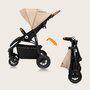 Carucior sport, Lionelo, Natt, De la nastere, Cu accesorii si capotina XXL reglabila, 0 - 22 kg, Conform cu standardele europene de securitate EN1888-1, EN1888-2, Bej - 28