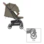 Carucior sport, Petite&Mars, Fly, Pliere compacta, Spatar reglabil pana la pozitie de somn, Suport picioare reglabil, Copertina extensibila cu protectie UPF40+, Suport pahar inclus, Pana la 22 kg, 0 luni+, Verde - 16
