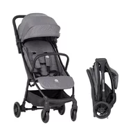 Carucior sport, Petite&Mars, Pax Ultimate, Compact - 7 kg, Spatar ajustabil, Suport picioare reglabil, Pliere tip carte, 6-36 luni, Pana la 22 kg, Gri