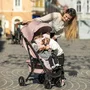 Carucior sport, FreeON, Lux, Pliabil automat, Usor 6.6 Kg, Tehnologie inovatoare One-Hand Folding, De la 6 luni pana la 22 kg, Din aluminiu, Benzi reflectorizante pe capotina, Beige/Black - 6