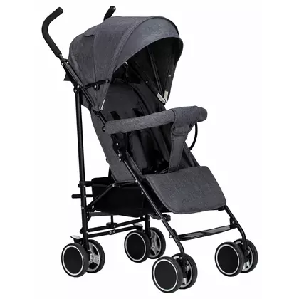Carucior sport, FreeON, Simple, Spatar si suport picioare reglabile, Capotina cu fereastra, Conform cu standardele de siguranta EN 1888-1:2018 si A1:2022, Grey