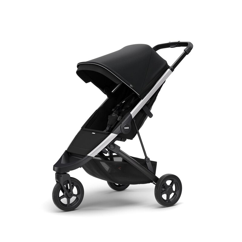 Thule - carucior sport spring cu cadru argintiu, cu copertina canopy mindnight, negru