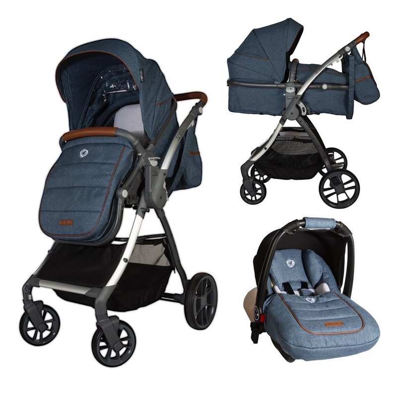 Coccolle - carucior transformabil 3 in 1 acero jeans
