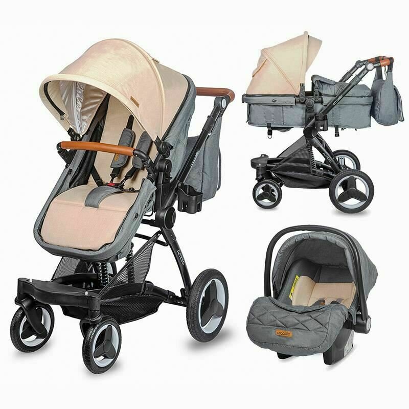 Coccolle - carucior 3 in 1 ambra safari transformabil, bej