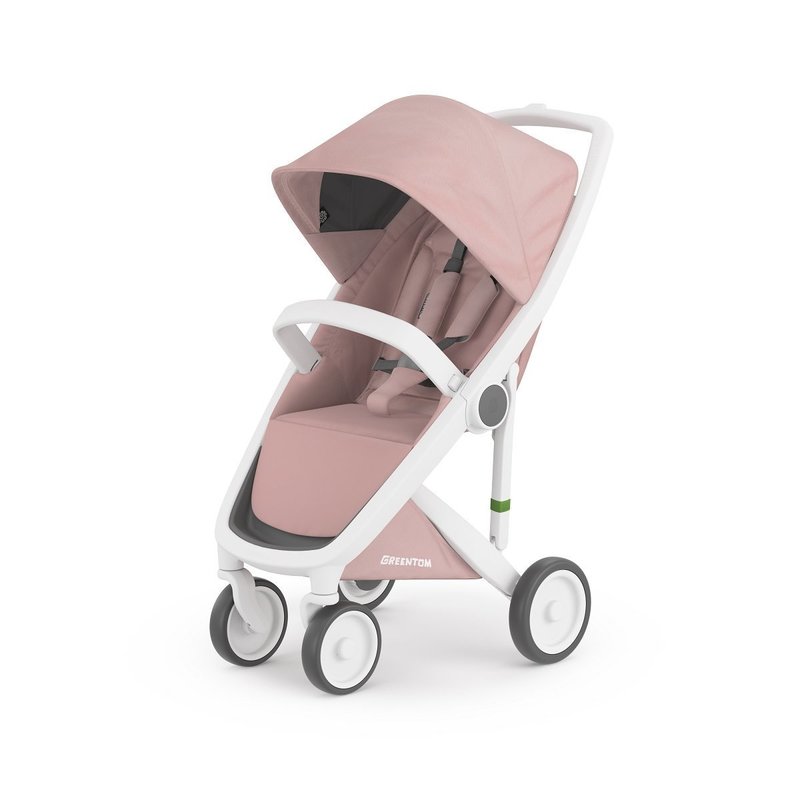 Greentom - carucior sport 100% ecologic classic upp, alb/roz