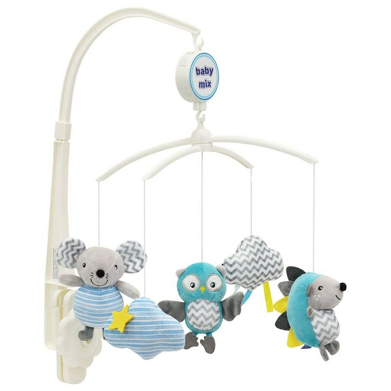 Carusel, Baby Mix, Pentru patut, Cu 5 jucarii din plus, Hedgehog, Mouse, Owl