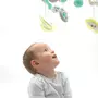 Carusel muzical, BabyMix, Pentru patut bebelusi, Cu proiectii, Cu melodii si sunete ale naturii, Cu 10 jucarii si ceas de jucarie pe suport, Mint - 9