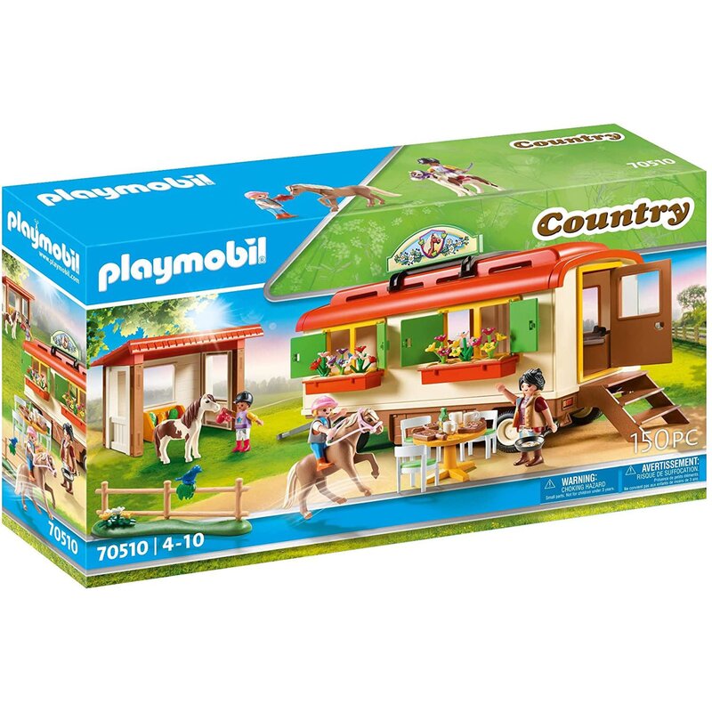 Playmobil - Casa Mobila Si Adapost De Ponei