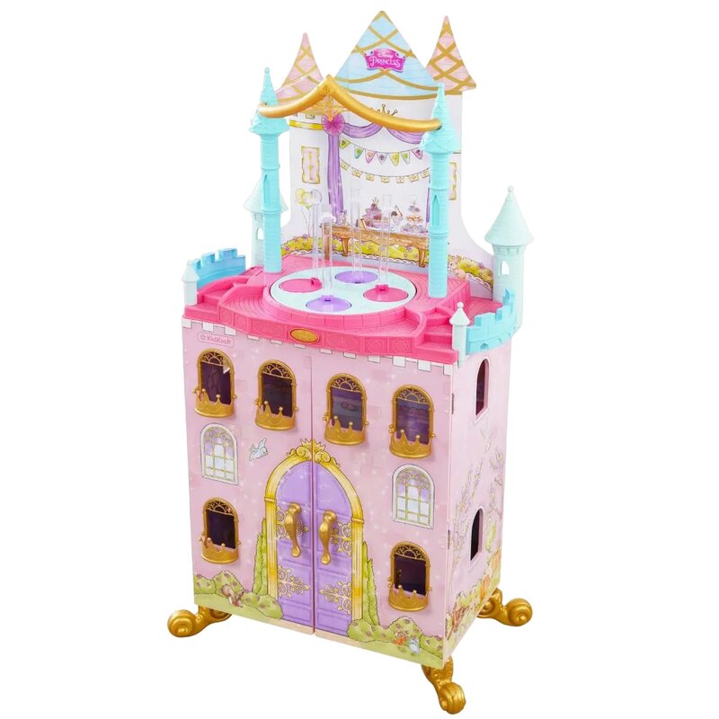 Castel de joaca din lemn pentru papusi Disney Princess Casute de Papusi si Accesorii
