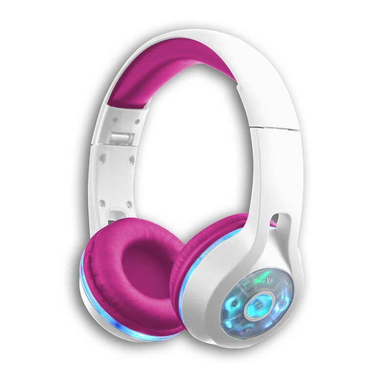 Bontempi - casti audio wireless, cu conectare la telefon, cu leduri, roz