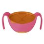 B.box - Castron  cu mânere, pai, capac și capac pentru gustări, roz cu portocaliu, 6m+ - 2