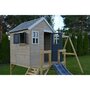 Casuta de gradina Grey Lodge cu platforma, tobogan si leagan dublu (M28G), Wendi Toys - 3